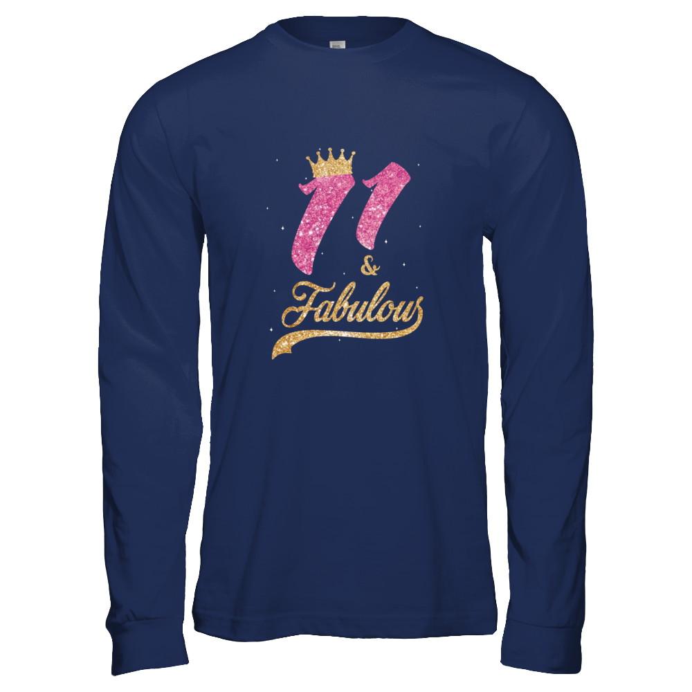 11Th And Fabulous Eleven Birthday-T-Shirt & Tank Top-Long Sleeve T-Shirt-Navy
