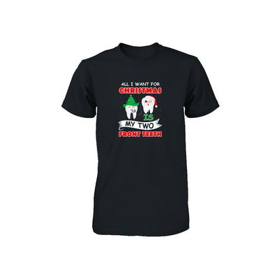 All I Want For Christmas Is My Two Front Teeth Funny Youth-Youth Shirt-Toddler T-Shirt-Black