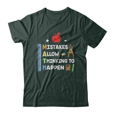Mistakes Allow Thinking To Happen Math Teacher Gift-T-Shirt & Hoodie-Classic T-Shirt-Forest Green