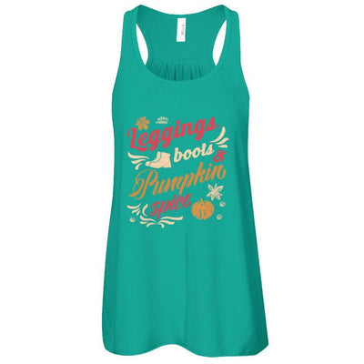 Leggings Boots Pumkin Spice-T-Shirt & Tank Top-Women's Flowy Racerback Tank-Kelly