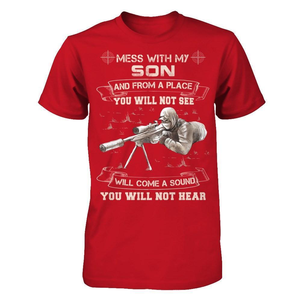 Mess With My Son And From A Place You Will Not See-T-Shirt & Hoodie-Classic T-Shirt-Red