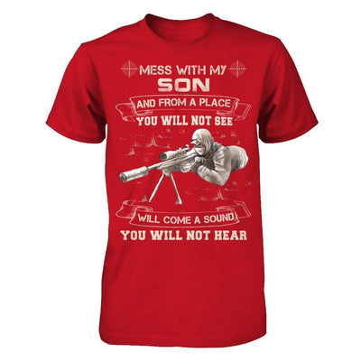 Mess With My Son And From A Place You Will Not See-T-Shirt & Hoodie-Classic T-Shirt-Red