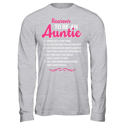 Reasons To Be An Auntie Funny Aunt Gifts-T-Shirt & Hoodie-Long Sleeve T-Shirt-Sport Grey