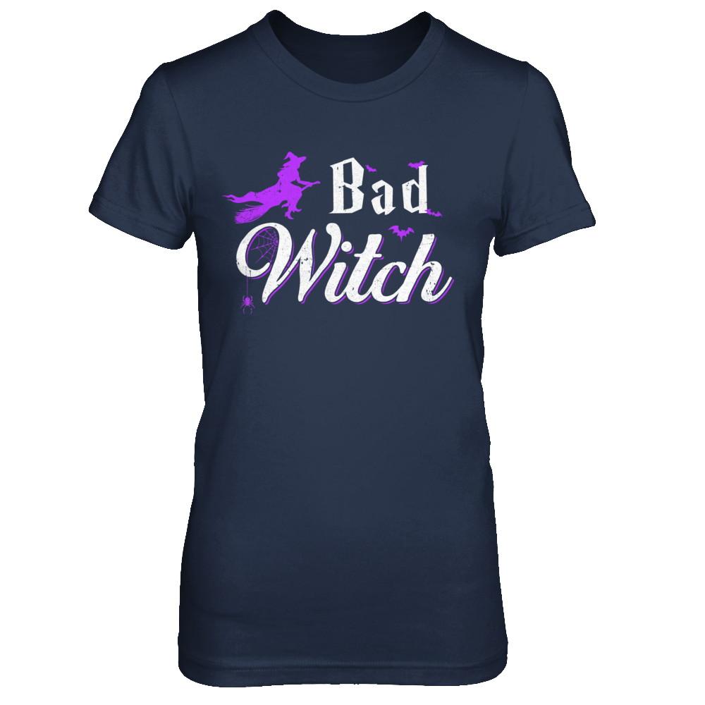 Bad Witch Halloween-T-Shirt & Hoodie-Women's T-Shirt-Navy