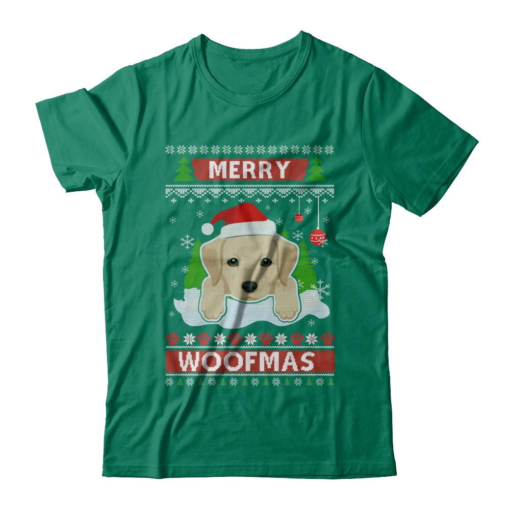 Labrador Merry Woofmas Ugly Christmas Sweater-T-Shirt & Sweatshirt-Classic T-Shirt-Kelly Green