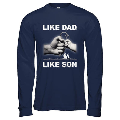 Like Dad Like Son Fishing Fish Fathers Day-T-Shirt & Hoodie-Long Sleeve T-Shirt-Navy