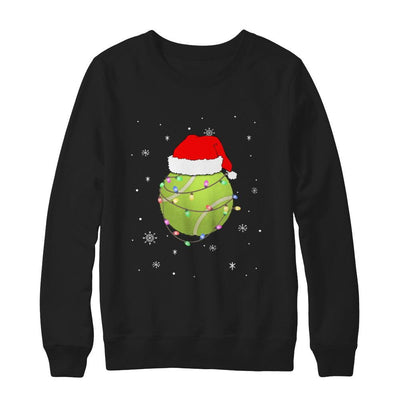 Santa Hat Tennis Christmas Gifts-T-Shirt & Sweatshirt-Crewneck Sweatshirt-Black