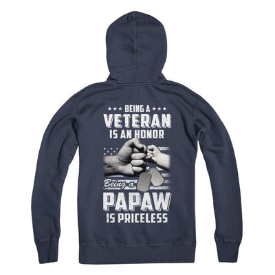 Being A Veteran Is An Honor Being A PaPaw Is Priceless-T-Shirt & Hoodie-Pullover Hoodie-Navy