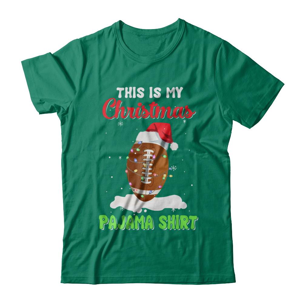 This Is My Christmas Pajama Xmas Football Santa-T-Shirt & Sweatshirt-Classic T-Shirt-Kelly Green