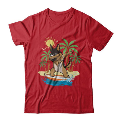 Summer Vacation Dabbing German Shepherd Surfing Surfboard Gift-T-Shirt & Hoodie-Classic T-Shirt-Red
