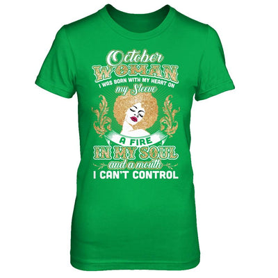 I'm An October Woman Funny Birthday-T-Shirt & Sweatshirt-Women's T-Shirt-Irish Green