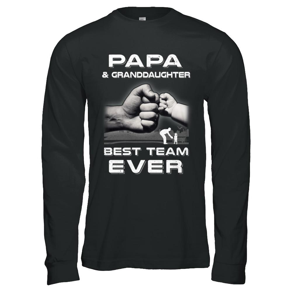 Papa And Granddaughter Best Team Ever Fathers Day-T-Shirt & Hoodie-Long Sleeve T-Shirt-Black