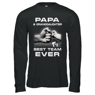 Papa And Granddaughter Best Team Ever Fathers Day-T-Shirt & Hoodie-Long Sleeve T-Shirt-Black