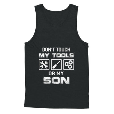 Don't Touch My Tools Or My Son Funny Mechanic-T-Shirt & Hoodie-Unisex Tank-Black
