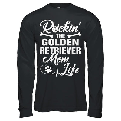 Rockin The Golden Retriever Mom Life Men Style-T-Shirt & Hoodie-Long Sleeve T-Shirt-Black