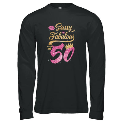 Sassy And Fabulous At 50th 1971 Birthday Gift-T-Shirt & Tank Top-Long Sleeve T-Shirt-Black