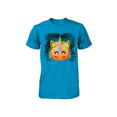 Kids Girls Unicorn Pumpkin Queen Halloween Youth-Youth Shirt-
