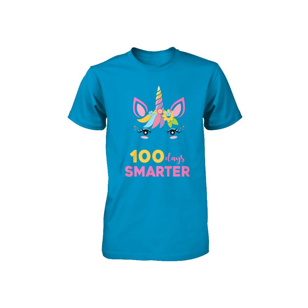 100 Days Smarter Of School Unicorn Girl Gifts Youth-Youth Shirt-