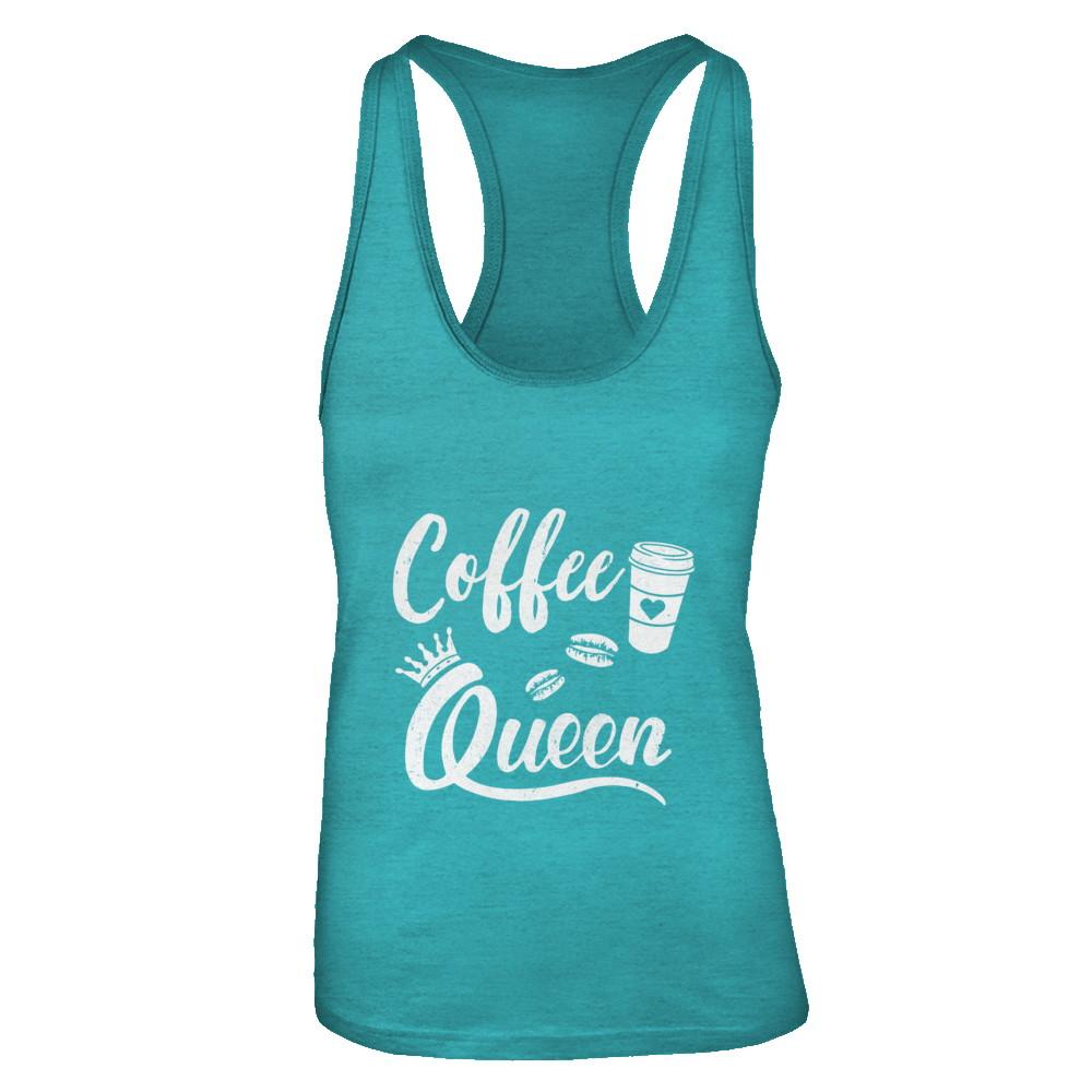 Coffee Queen Coffee Queen Funny-T-Shirt & Tank Top-Women's Ideal Racerback Tank-Tahiti Blue