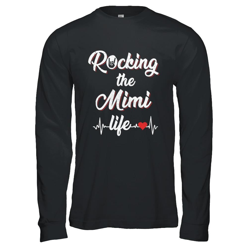 Rocking The Mimi Life Mothers Day Gifts-T-Shirt & Hoodie-Long Sleeve T-Shirt-Black