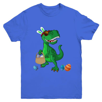 Funny Dabbing Cool Easter Bunny Dinosaur Youth-Youth Shirt-Youth T-Shirt-Royal
