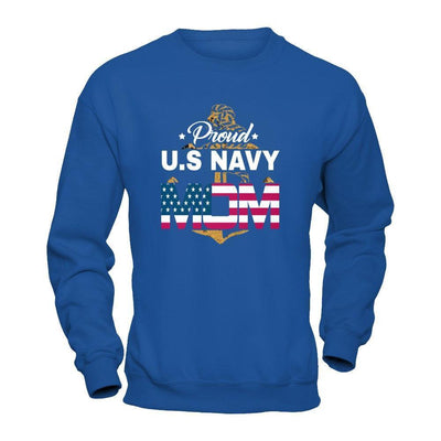 Proud US Navy Mom-T-Shirt & Hoodie-Crewneck Sweatshirt-Royal