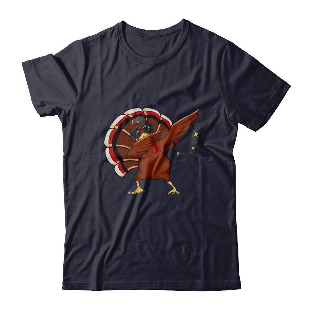 Dabbing Turkey Funny Thanksgiving-T-Shirt & Sweatshirt-Premium T-Shirt-Midnight Navy