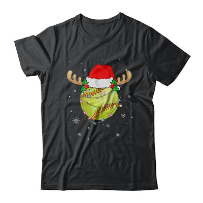 Santa Hat Softball Reindeer Christmas Gifts-T-Shirt & Sweatshirt-Classic T-Shirt-Black