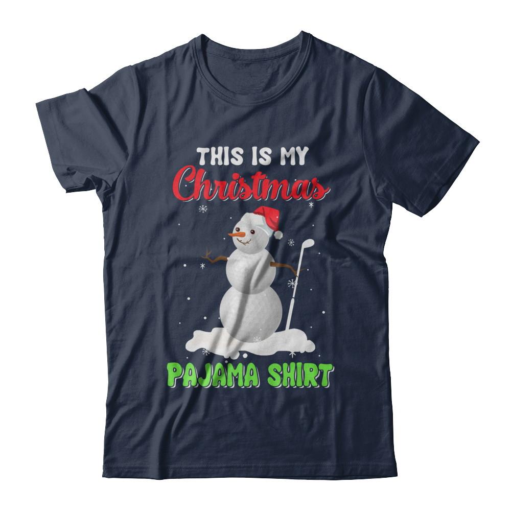 This Is My Christmas Pajama Xmas Snowman Golf-T-Shirt & Sweatshirt-Classic T-Shirt-Navy