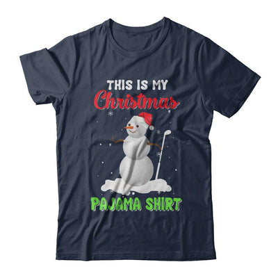 This Is My Christmas Pajama Xmas Snowman Golf-T-Shirt & Sweatshirt-Classic T-Shirt-Navy