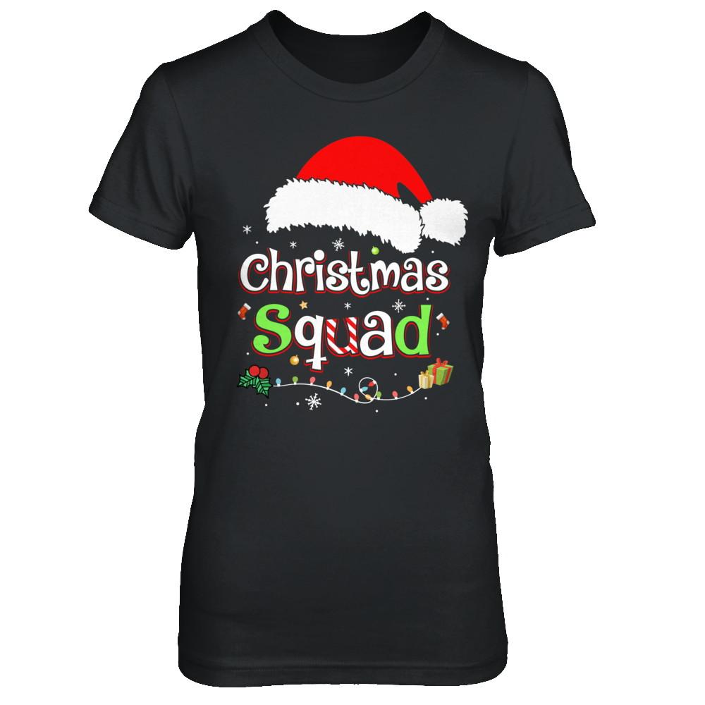 Santa Family Matching Pajamas Christmas Squad-T-Shirt & Sweatshirt-Women's T-Shirt-Black