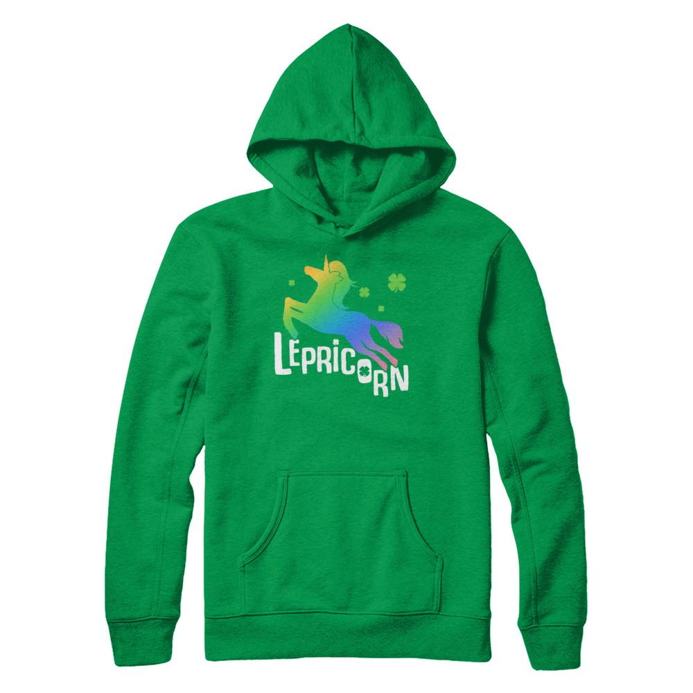 Lepricorn Funny St. Patrick's Day Unicorn Leprechaun-T-Shirt & Hoodie-Pullover Hoodie-Irish Green