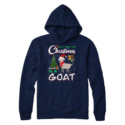 All I Want For Christmas Is A Goat Cute Xmas-T-Shirt & Sweatshirt-Pullover Hoodie-Navy