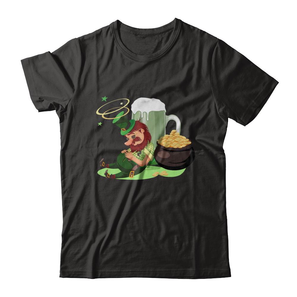 Leprechaun Drinking Green Beer Saint Patricks Day-T-Shirt & Hoodie-Premium T-Shirt-Black
