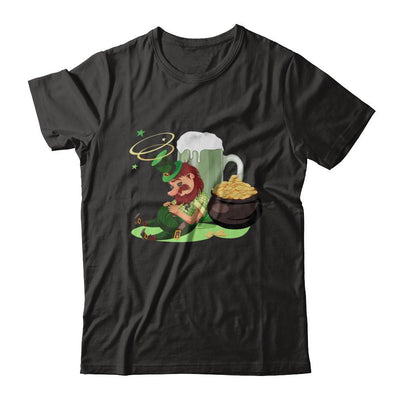Leprechaun Drinking Green Beer Saint Patricks Day-T-Shirt & Hoodie-Premium T-Shirt-Black