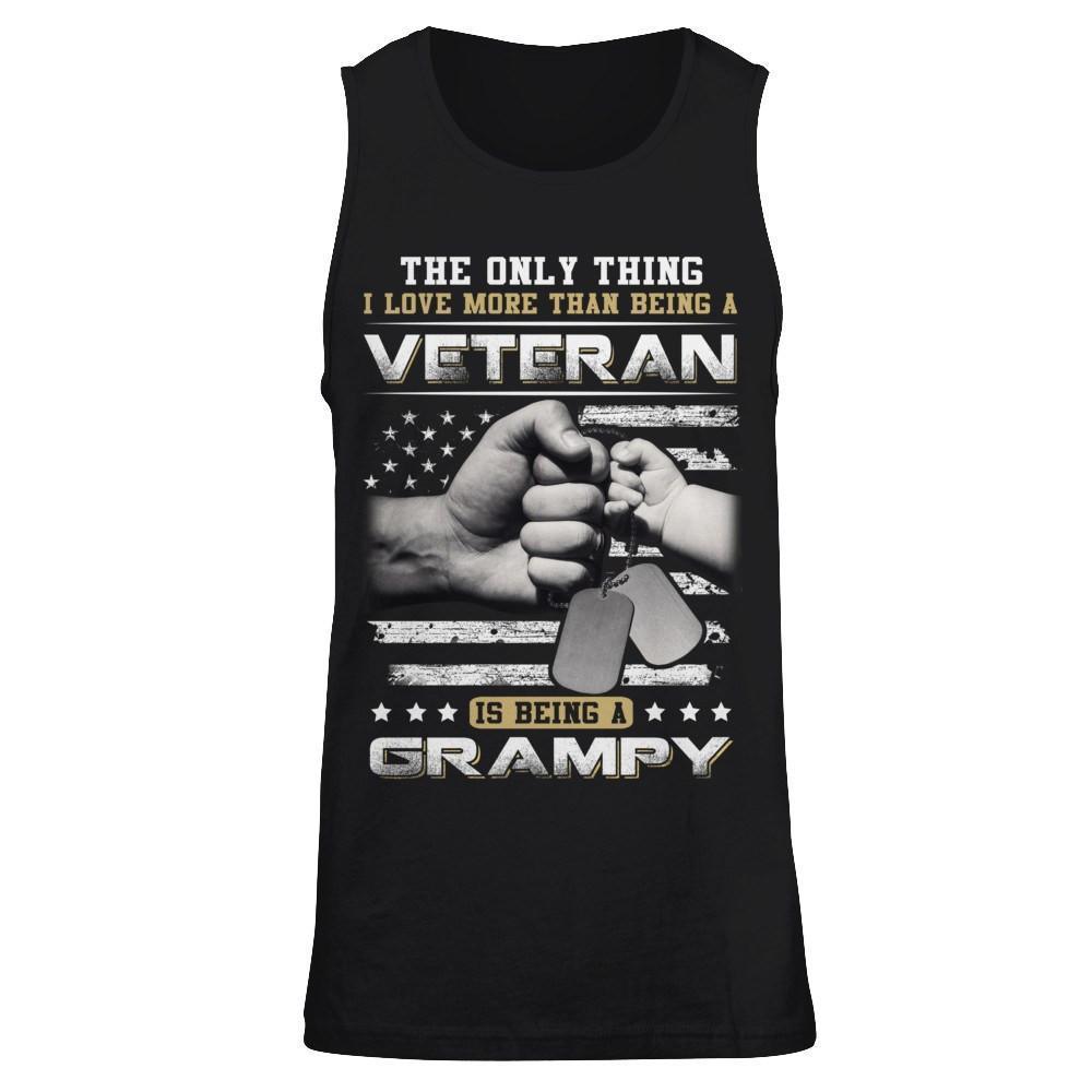 I Love More Than Being A Veteran Is Being A Grampy-T-Shirt & Hoodie-Unisex Tank-Black