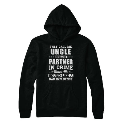 They Call Me Uncle Partner In Crime Fathers Day-T-Shirt & Hoodie-Pullover Hoodie-Black