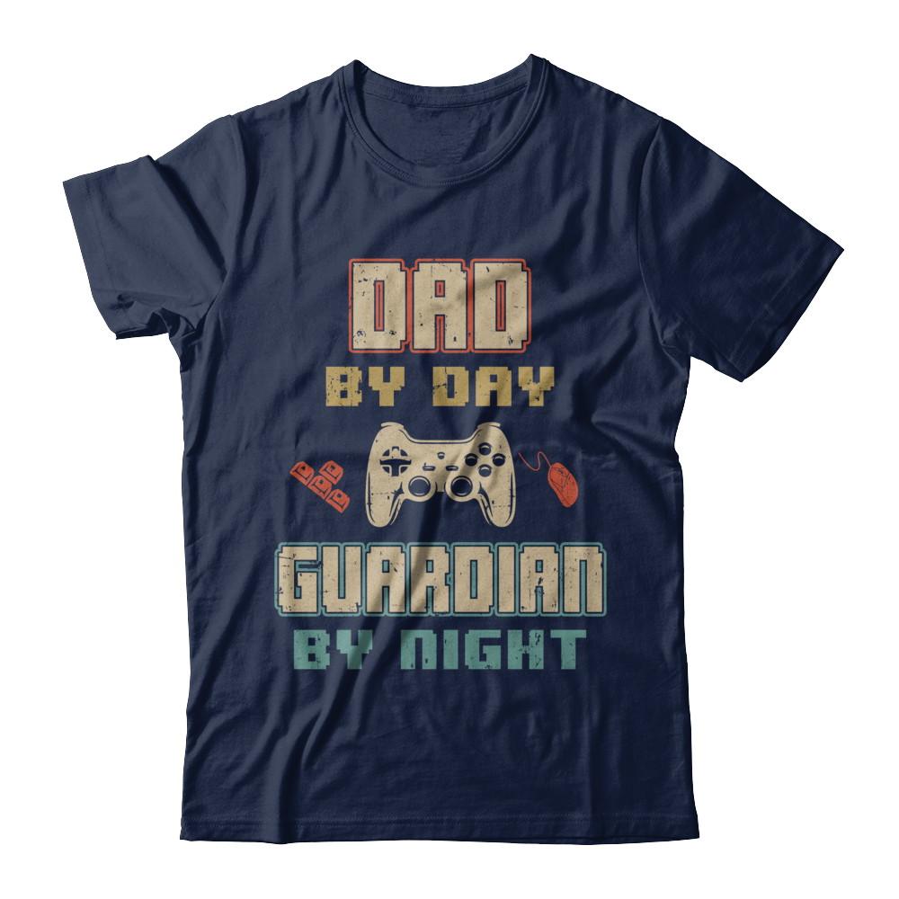 Dad By Day Guardian By Night Gaming-T-Shirt & Hoodie-Classic T-Shirt-Navy