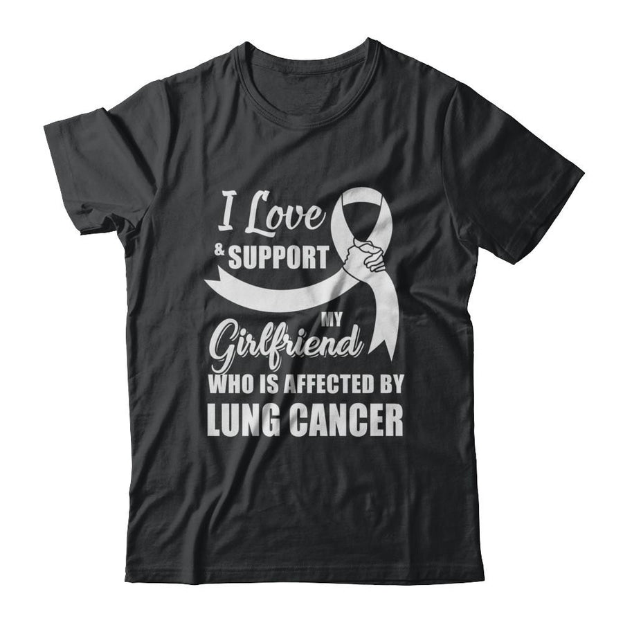 Lung Cancer Awareness Support White Girlfriend Boyfriend-T-Shirt & Hoodie-Classic T-Shirt-Black