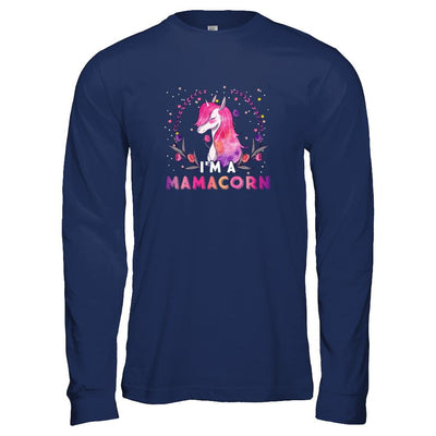 Cute Mamacorn Rainbow Unicorn Mother's Day-T-Shirt & Tank Top-Long Sleeve T-Shirt-Navy