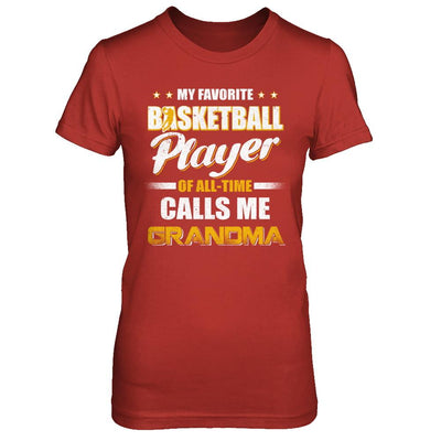 My Favorite Basketball Player Calls Me Grandma Basketball-T-Shirt & Hoodie-Women's T-Shirt-Red