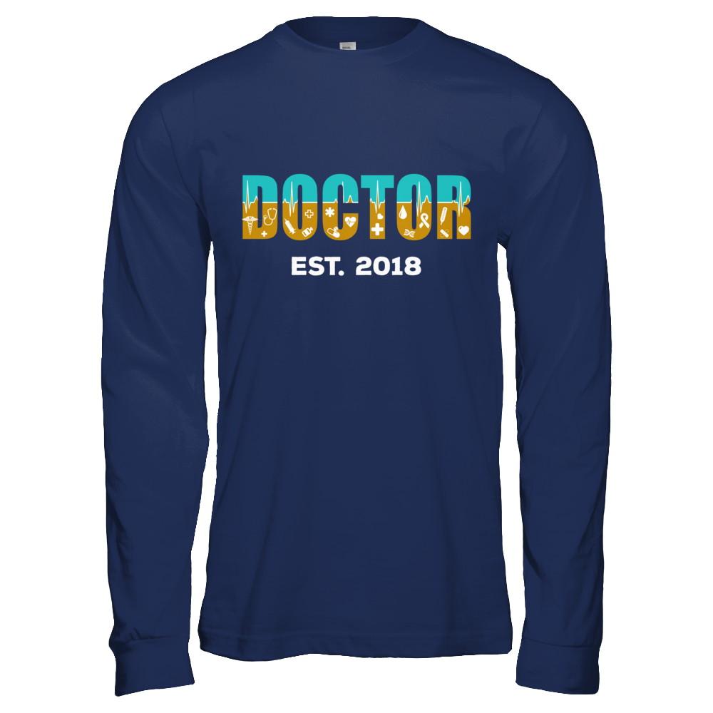 Medical School Graduation Doctor 2018-T-Shirt & Hoodie-Long Sleeve T-Shirt-Navy