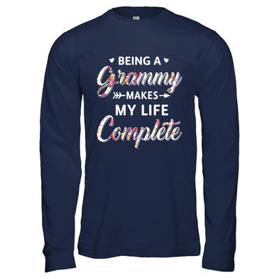 Being A Grammy Makes My Life Complete Mothers Day-T-Shirt & Hoodie-Long Sleeve T-Shirt-Navy