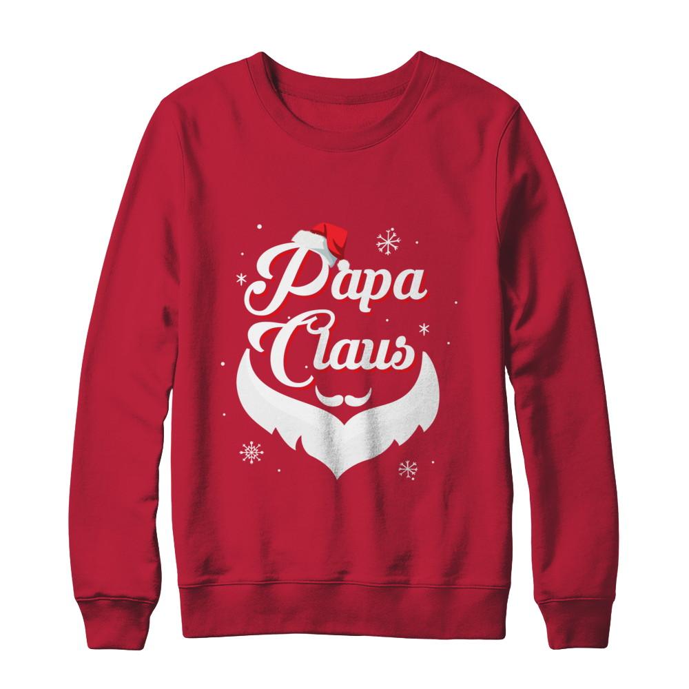 Santa Beard Matching Christmas Pajamas Papa Claus-T-Shirt & Sweatshirt-Crewneck Sweatshirt-Red