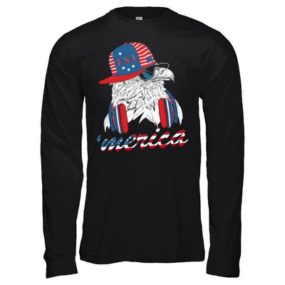 Usa Pride Merica Hiphop Eagle 4Th Of July-T-Shirt & Hoodie-Long Sleeve T-Shirt-Black