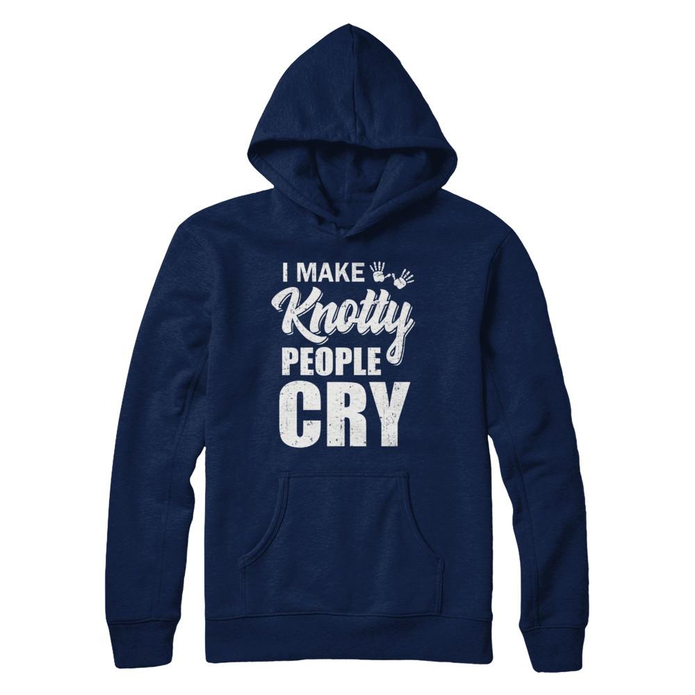 I Make Knotty People Cry Massage Therapist Gift-T-Shirt & Hoodie-Pullover Hoodie-Navy