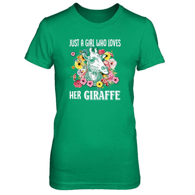 Just A Girl Who Loves Her Giraffe-T-Shirt & Tank Top-Women's T-Shirt-Irish Green