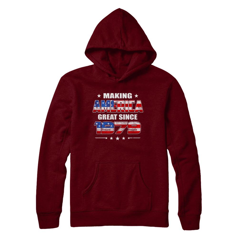 Making America Great Since 1979 42th Birthday-T-Shirt & Hoodie-Pullover Hoodie-Maroon