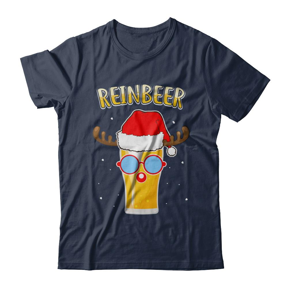 Funny Christmas Gift Beer Reindeer Lovers Reinbeer-T-Shirt & Sweatshirt-Classic T-Shirt-Navy