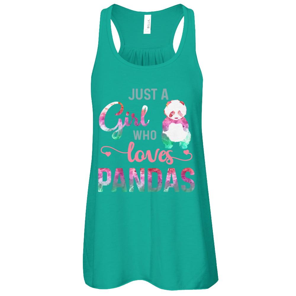 Just A Girl Who Loves Pandas Panda Lover-T-Shirt & Tank Top-Women's Flowy Racerback Tank-Kelly